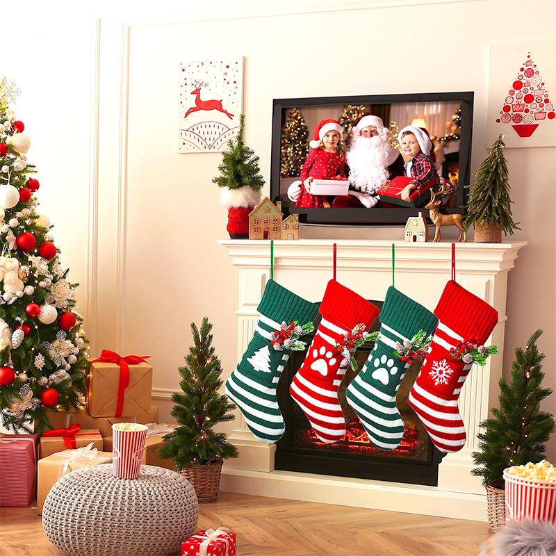 New Christmas Christmas Gifts Knitted Socks Pet Dogs And Cats Gift Bags Christmas Socks