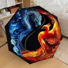 1pc Yin Yang Dragon Phoenix Art Umbrella with Plastic Handle,Suitable for All Seasons Home Travel Outdoor UmbrellaDD1590