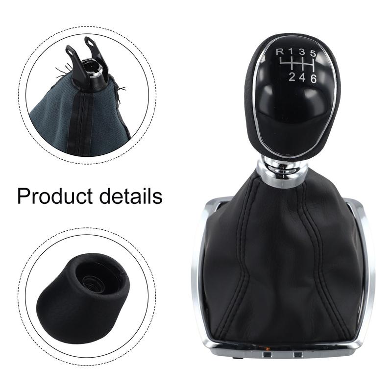 Gear Knob 6 Speed And Gear Shift Gaiter Chrome Frame For Ford For Kuga C Max Stylish Upgrade For Vehicle Interior