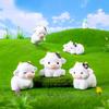 6Pcs/set Cartoon Mini Cow Animal Miniatures Mini Figures DIY Fairy Garden Decoration Moss Terrarium Micro Landscape
