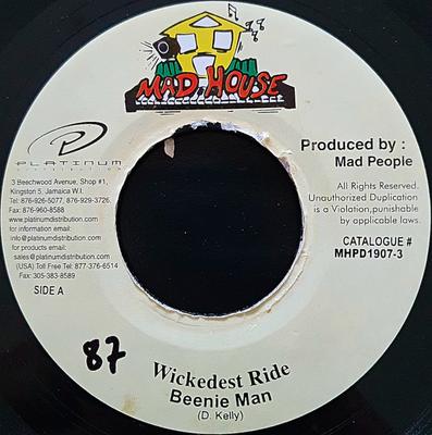 7-дюймовая пластинка BEENIE MAN - Wickedest Ride MHPD19073 Mad House Ямайка Регги, Ска и Даб Б/У