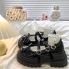 Модная весенняя обувь лолиты с милым бантом-бабочкой, на толстом каблуке, женские туфли Мэри Джейн, из ПУ кожи, с круглым носком, женская японская обувь