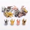 10/30/50 Pieces Solid Metal King & Queen Crown Big Hole Bracelet Connector Charm Beads