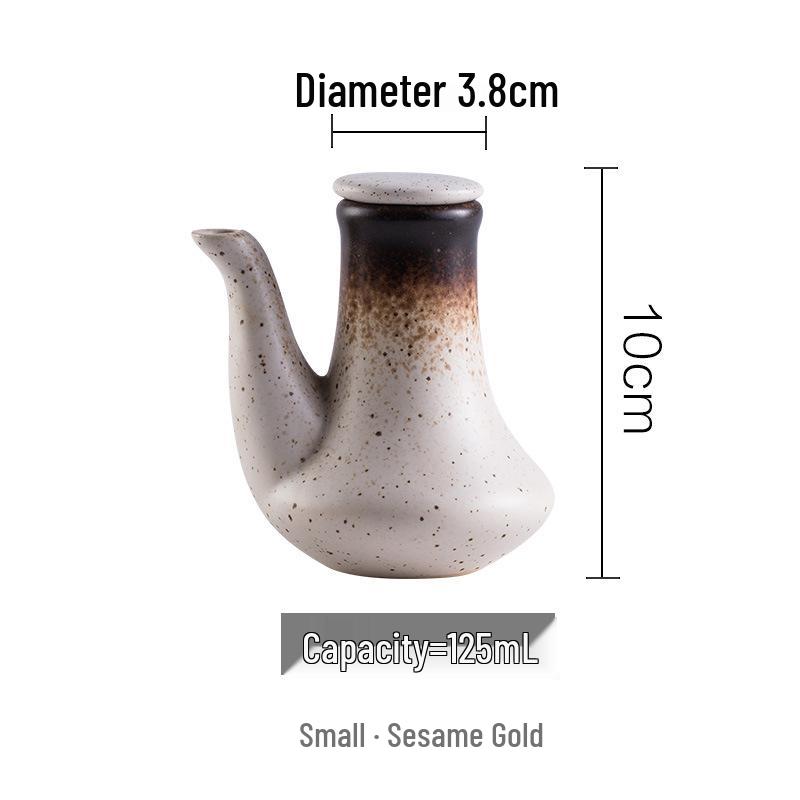 Large Ceramic Vinegar and Soy Sauce Bottle for Japanese Cuisine - Oil and Seasoning Container for Kitchen.