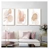 Цветная геометрическая картина на холсте, печать плакатов, настенная художественная картина для спальни, гостиной, домашнего декора, модный современный абстрактный розовый, бежевый