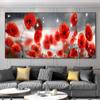 Абстрактные желто-красные цветы маков, картина маслом, печать на холсте, постеры с природными цветочными принтами и принты для украшения гостиной