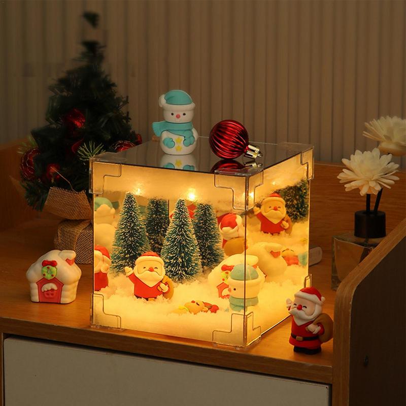 Мерцающий ночник-куб Рождественский декор для спальни USB Рождественский ночник Винтажные рождественские украшения Рождественские лампы для