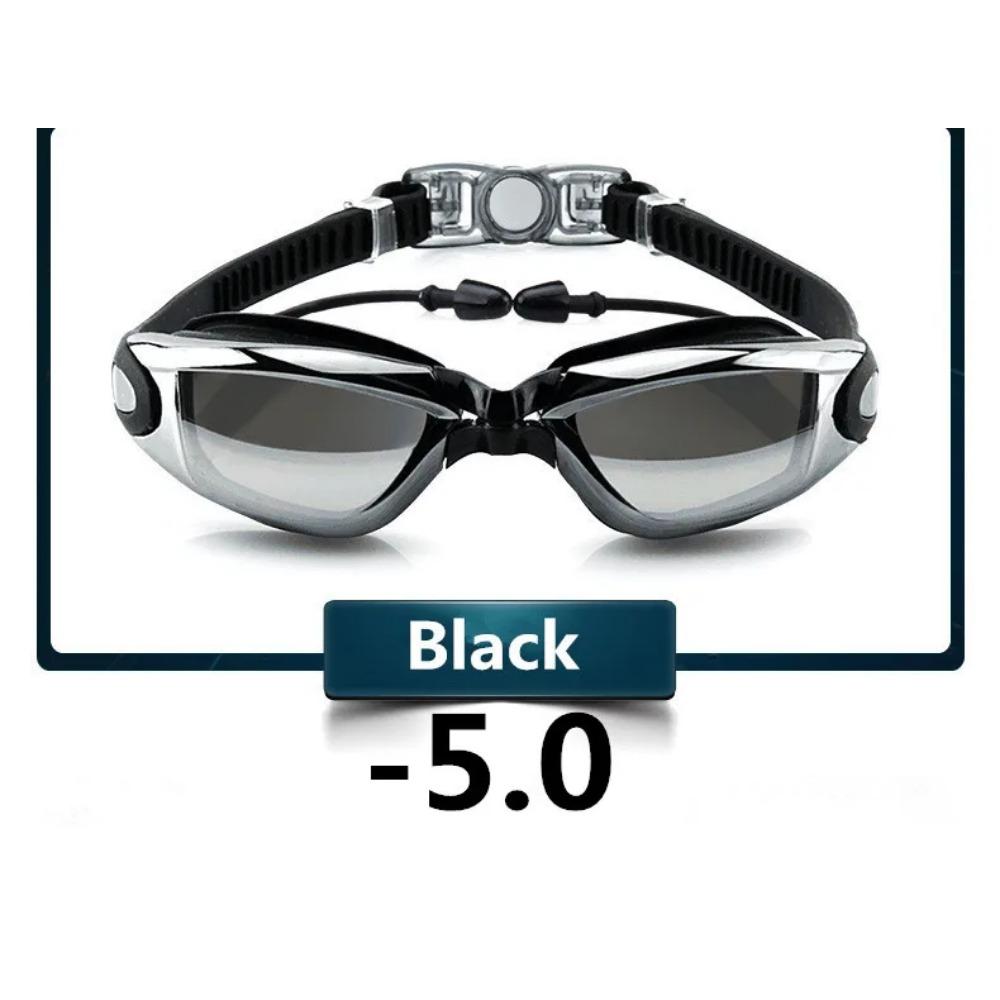 Anti Fog Professional Swimming Goggles Swimming Glasses Myopia with Earplugs Nose Clip Electroplate Waterproof Silicone Swim