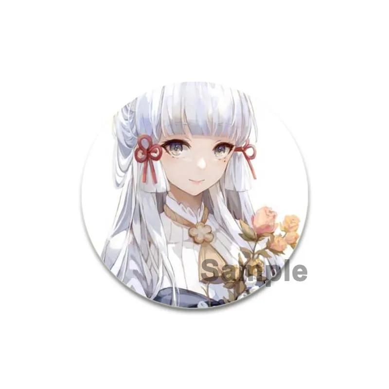 Значок Genshin Impact 32/44/58 мм, милые броши для косплея Камидзато Аяка, креативные изысканные эмалевые булавки для одежды, рюкзака, ювелирных изделий, аксессуаров