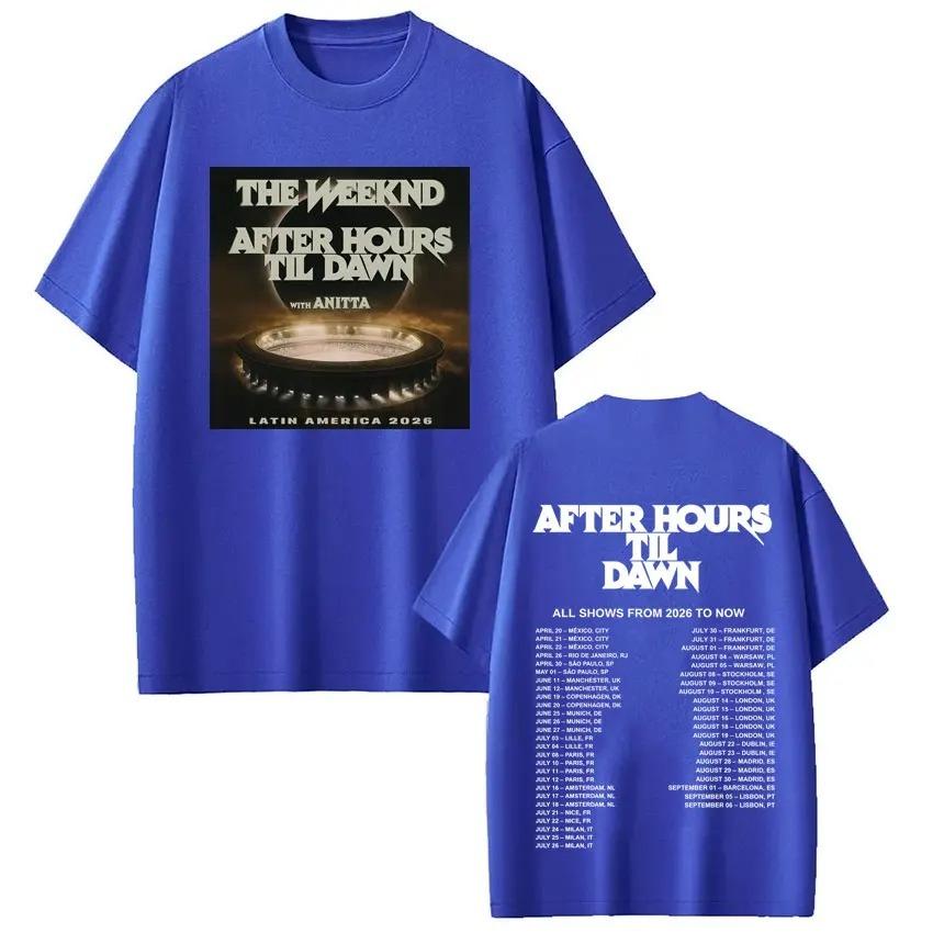 Повседневные хлопковые футболки с коротким рукавом, свободные, Мерч The Weeknd After Hours Til Dawn Tour 2026, футболки унисекс, женская модная одежда