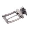 Men Belt Buckle Single Prong Rectangular Pin Reversible Pearl Gray