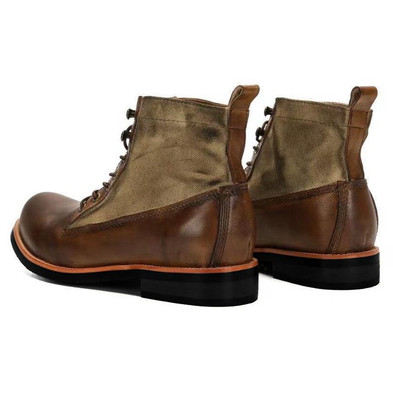 Модные винтажные мужские кожаные ботинки, высококачественные мужские ботильоны на шнуровке, новинка 2024 года, теплые плюшевые ботинки на осень-зиму, большой размер 38-48