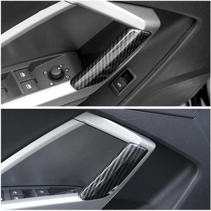 NEW HOT In Stock-Car Door Handle Cover Trim Interior Accessories Carbon Fiber For Q3 - Window Armrest