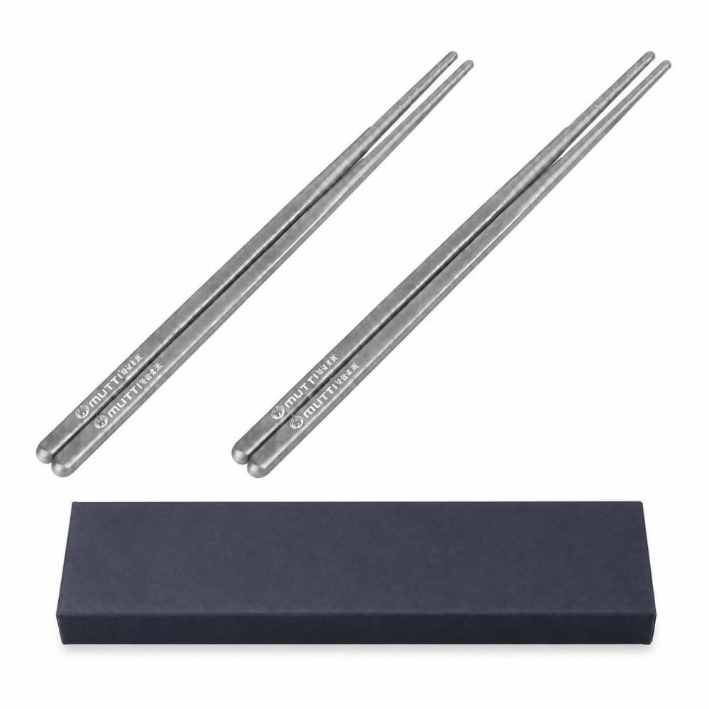 2 Pairs Lightweight Utensils Titanium Reusable Tableware Portable Dishwasher Safe  Home