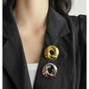 Geometric Hollow Metal Brooch for Women - High-End Autumn/Winter Sweater & Coat Pin Design
