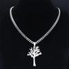 Stainless Steel Tree Of Life Pendant Necklace Trendy Hip-Hop Style Personality High-End Clavicle Chain For Unisex Jewelry Gift