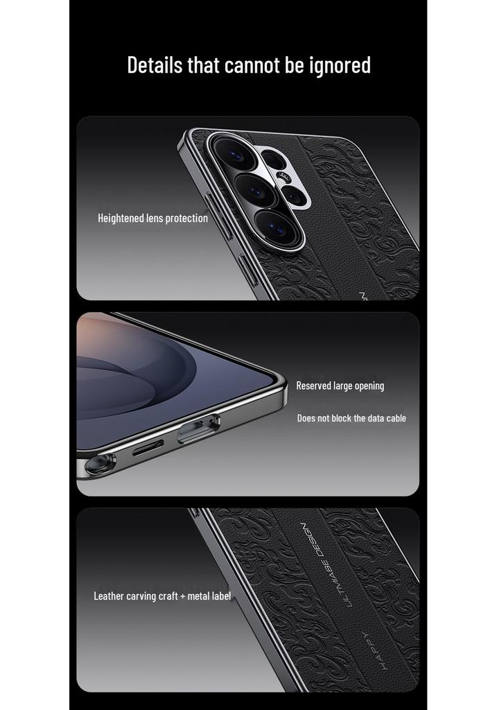 Роскошный кожаный защитный чехол для Samsung Galaxy S24/S25/S26 Ultra