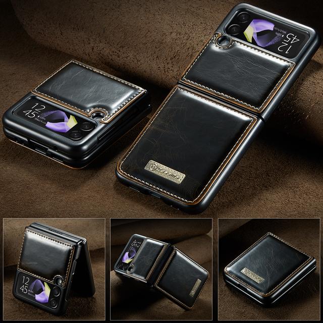 Противоскользящий кожаный чехол для мобильного телефона Samsung Galaxy Z Flip4 5g Flip 4 Flip3 Flip 3, складной противопыльный чехол