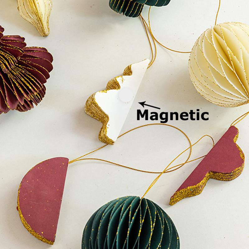 1PC Lantern Elegant Ornament Festive Paper Durable Ornament Classic Christmas Tree Romantic Honeycomb Delicate