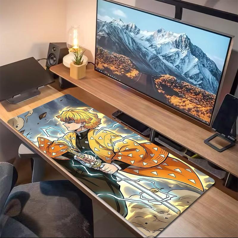 Zenitsu Agatsuma Print Cushion Non-slip Laptop Tablet Big Mousepad XXL Mat Mini PC Playmat With Lock edge