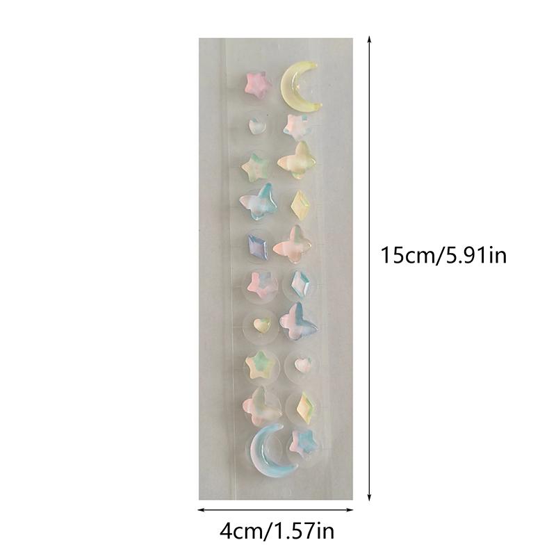 20 Patches Heart Butterfly Bow Rhinestone Ear Point Stickers Ear Pressure Stick Acupuncture Magnetic Beads Auricular Ear Sticker
