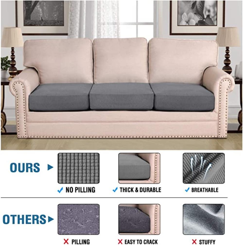 Stretch Jacquard Couch Cushion Covers Chair Sofa Covers Seat Cushion Slipcovers Cushion Protector for 1-2-3 Seaters Replacement