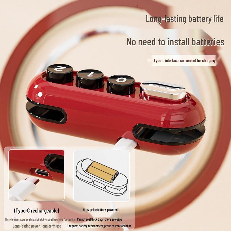Rechargeable Magnetic Food Sealer and Opener: Portable Dual-Use Snack and Bag Clipper