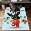 Custom Bing Bunny Mat Personalized Name, Polyester Washable Indoor Entryway Rug, Gift for Christmas, Easter, Thanksgiving Day