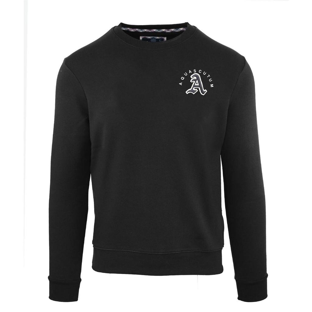 Aquascutum Mens Logo Cotton Round Neck Sweatshirt