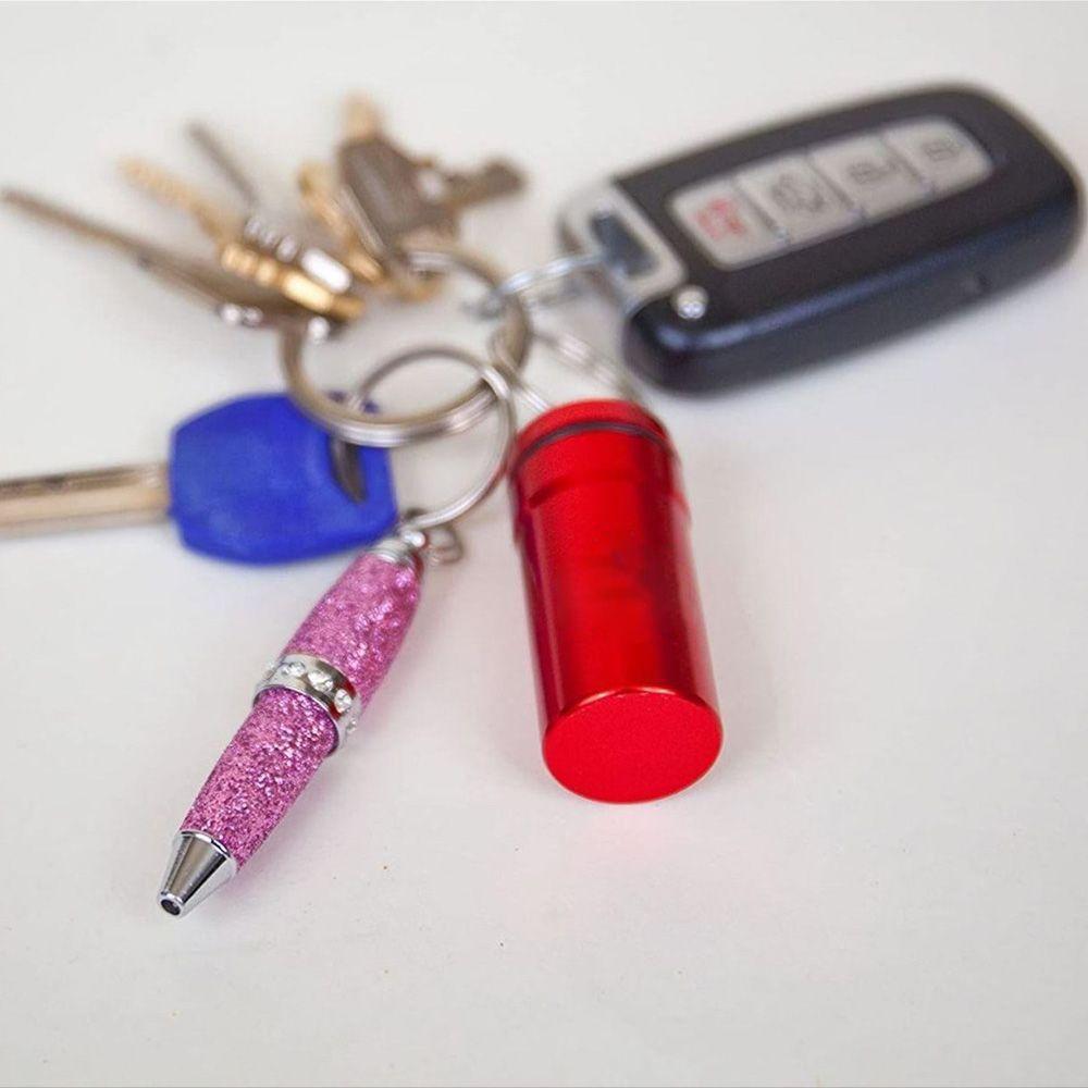 EDC Sealed Aluminum Outdoor Pill Box Medicine Keyring Keychain Bottle Holder Container