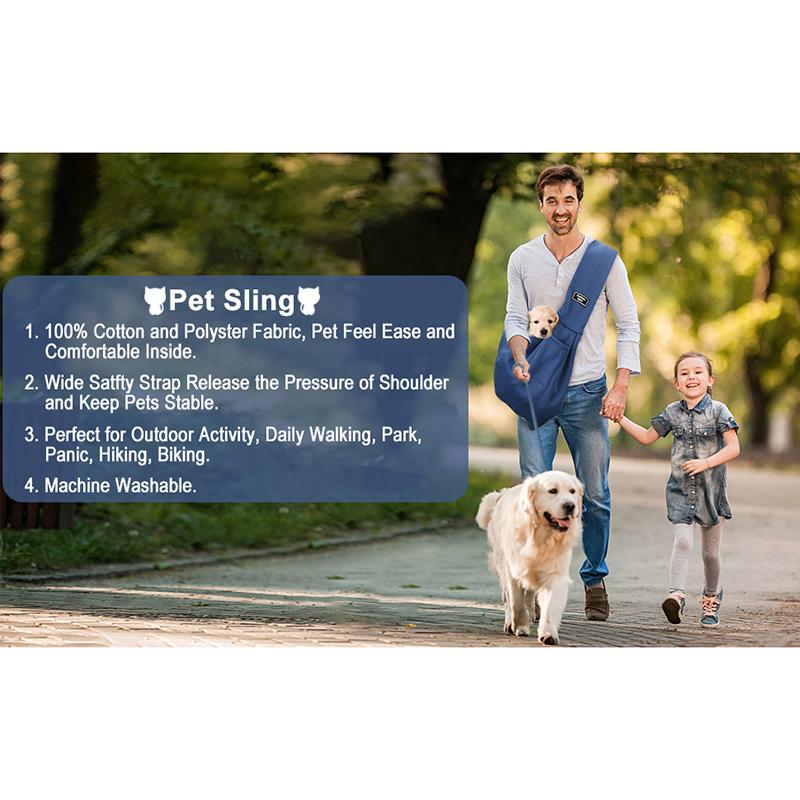 Benepaw Fashion Sling For Small Dogs Comfortable Wide Shoulder Strap Secure Hook Pet Carrier Durable Puppy Carrying Bag Travel