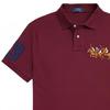 Polo Ralph Lauren FW22 однотонная приталенная рубашка поло с логотипом Three Pony, короткие рукава, мужские топы, красный цвет 1N821994-600