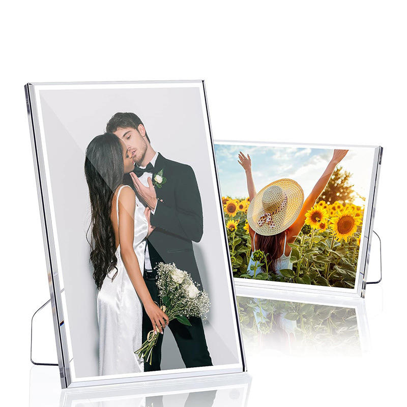 Прозрачная акриловая фоторамка Размеры 6 7 8 дюймов Магнитная застежка Прочная настольная подставка Быстрая и легкая смена фотографий