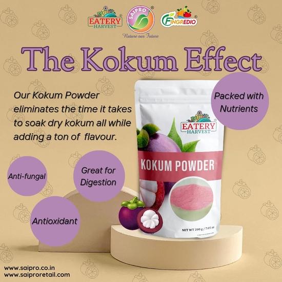 EATERY HARVEST by Saipro Kokum (amsul) Powder 200 G| All In One Souring Agent | For Sherbet, Sol Kadhi Soups, Summer Coolent Beverages All Natural