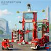 Police and Fire Station Building Blocks Set with Rescue Truck Car Figures Construction Toy for Boys Kids Learning Christmas Gift