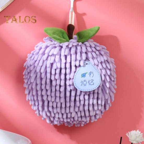 Полотенце для рук из шенилла с ремешком для подвешивания, хорошо впитывающее воду мягкое сверхтонкое волокно, утолщенная тряпка, устойчивая к пятнам, многоразовая для уборки кухни и ванной комнаты