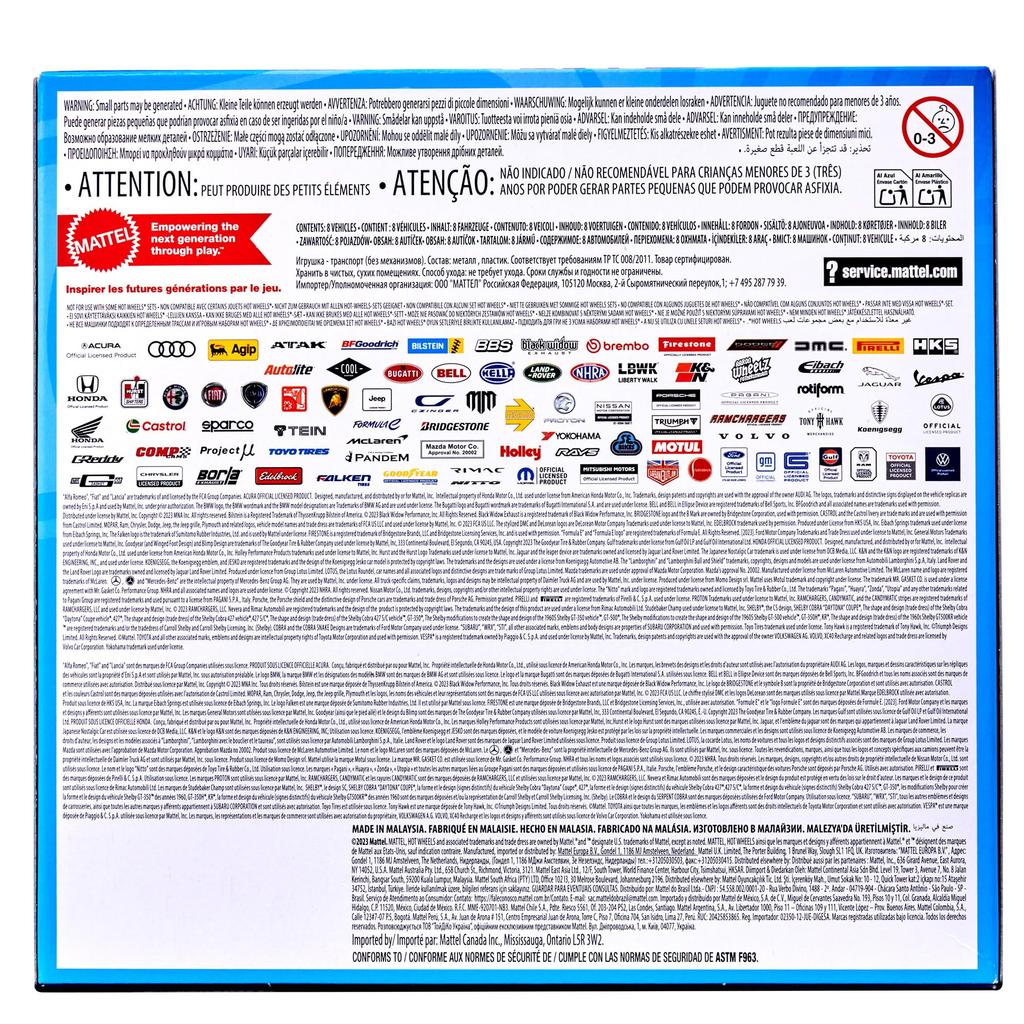 Hot Wheels 8-Car Pack Assorted Vehicle Toys, Mini Car Set of 8, Ages 3 and Up, Multi-Purpose, HPV78