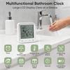 Bathroom Waterproof Shower Timer 12/24-hour Time Clock Date Week Digital Temperature Display LCD Display Screen Wall Clock Timer
