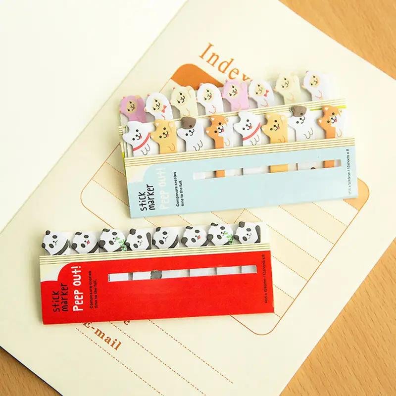 1PCS Cute Stationery Sitting In A Row of Animal Bookmark Sticky Note Message Note N Times Sticky Note Self-adhesive Scrapbook Paper