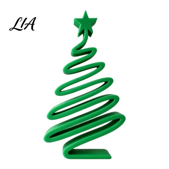 Office Desk Ornaments 3D Printed Minimalist Christmas Tree Desktop Ornament, Modern Holiday Table Creative Garden Decor Sign for Living Room