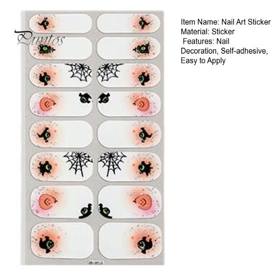 Фестивальные наклейки для ногтей Хэллоуин Светящиеся в темноте, Гот-паутина Призрачный человек Маникюр Без повреждений Наклейки Декоративные наклейки, Арт-аксессуары