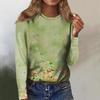 Women's Floral Pattern T Shirts 3D Print Tops O-Neck Casual Pullover Long Sleeve Y2K Clothing Girls Fashion Tshirt