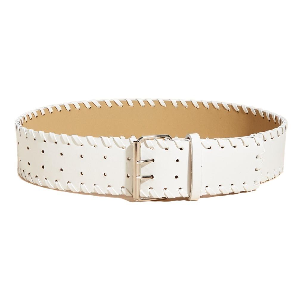 Y2k PU Leather Waistband Woven Western Cowboy Belt Fashion Women Wide Belt  Spicy Girl