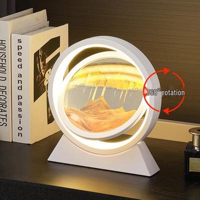 3D Ночник с зыбучим песком: Креативный стеклянный настольный светильник и подарочное украшение