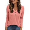 Women's Fashion Casual Long Sleeve V Neck T-Shirt Top