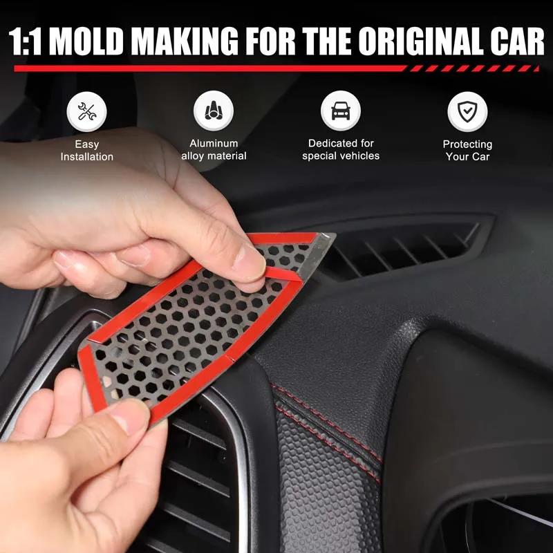 For Subaru Forester 2019-2024 Dustproof mesh accessories on both sides of the instrument panel Stainless steel Black 2pcs