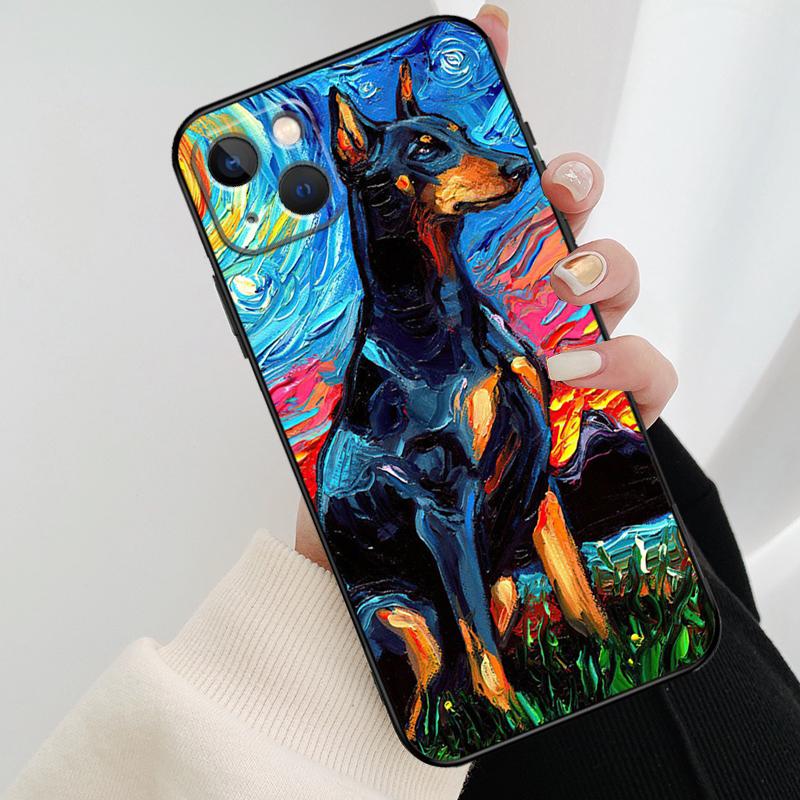 Чехол для телефона с таксой и доберманом для iPhone 17 Pro Max 16 15 11 13 12 14 Pro Max mini 15 16 Plus 16e 17 Air Cover