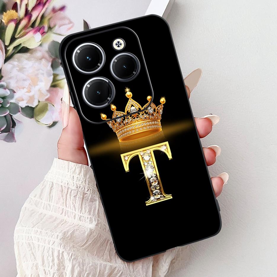 Чехол для Infinix Hot 40 Pro X6837 Роскошная Корона Буквы Чехол Мягкий Силиконовый Чехол для Телефона Для Infinix Hot 40i Hot40 Pro Hot40i Накладка