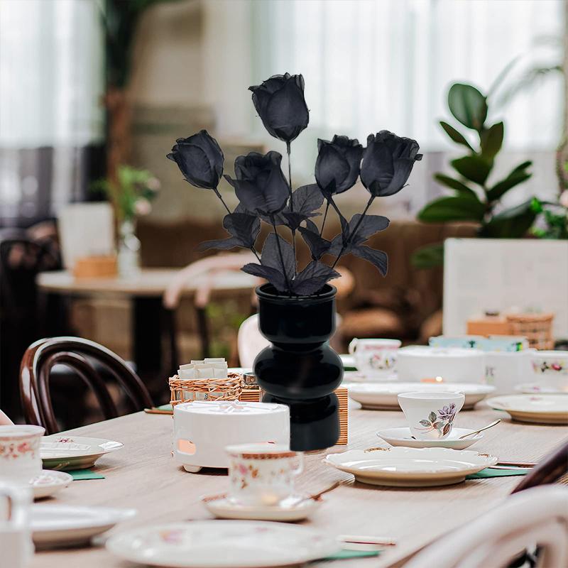 1 шт. Реалистичные шелковые черные розы Фотофон Цветы Готический домашний декор Имитация черной розы 36 см