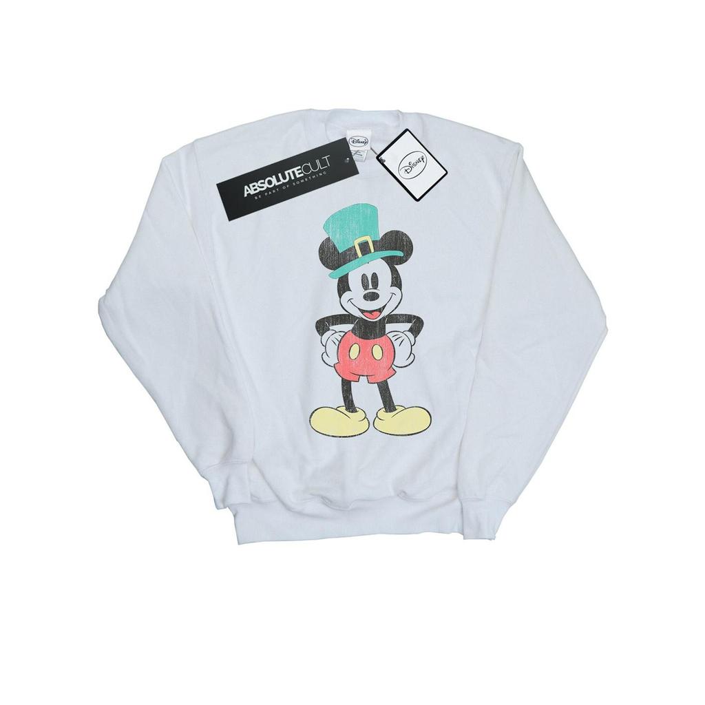 Disney Mens Mickey Mouse Leprechaun Hat Sweatshirt